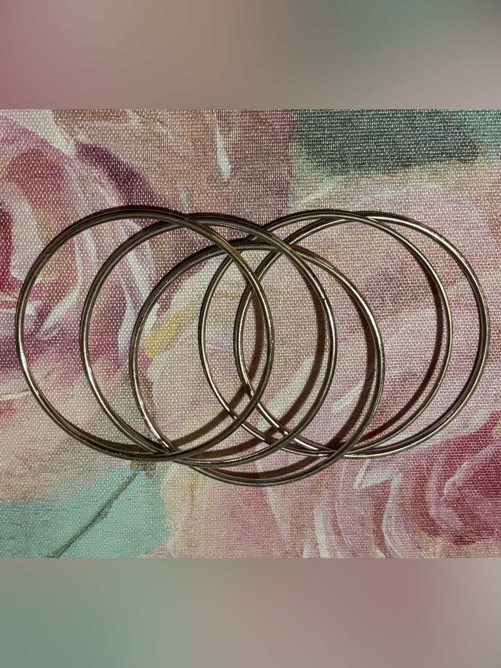 Silver-Tone Stackable Bangle Bracelet Set - Picture 5 of 5